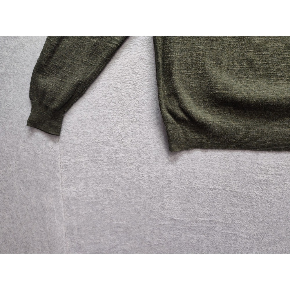 J Crew Men Sweaters L Green Crew Neck Pullover Long Sleeve Comfort Logo Casual - Picture 4 of 16